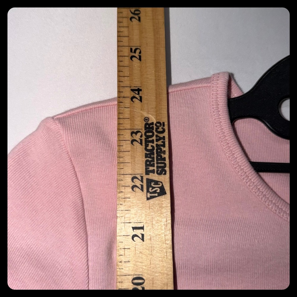 Lauren Ralph Lauren Top Women L Pink Long Sleeve Cotton Ribbed Knit Tee - Picture 5 of 7